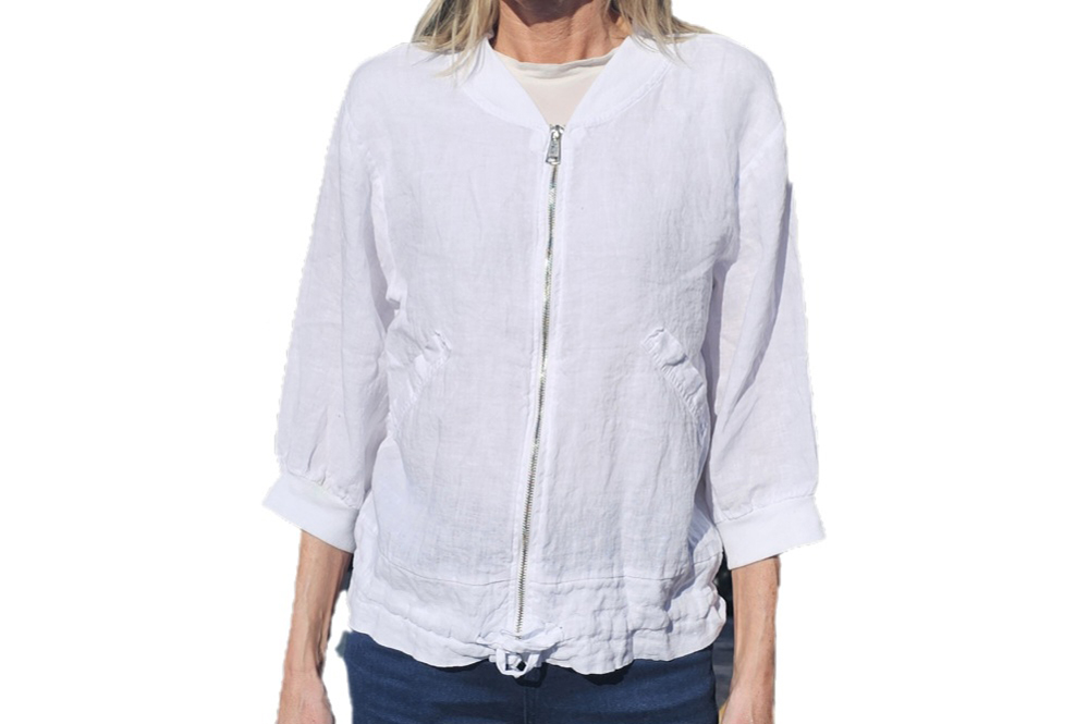 12423 Linen Jacket White Moretti Milano